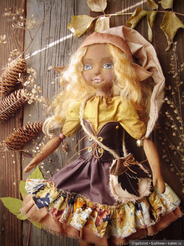 Эльфушка Ариэль, текстильная кукла