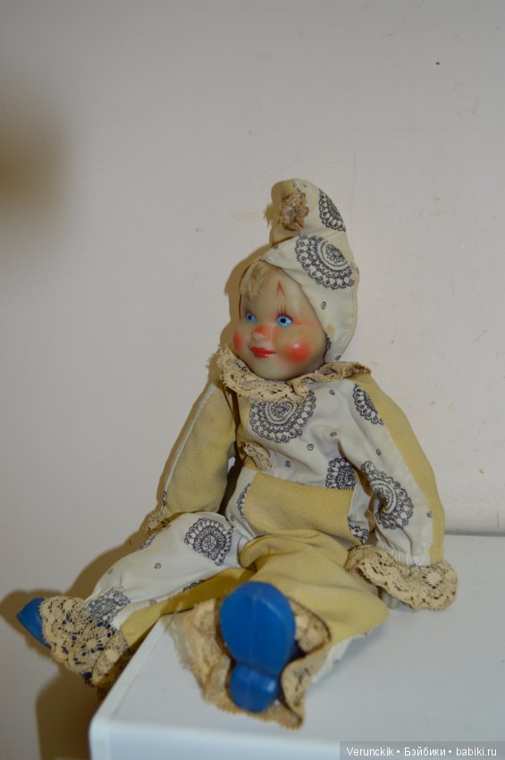 Кукла СССР "Клоун", Московский "Кругозор".Клеймо "cлоник".Замечательный и забавный (фото 6)