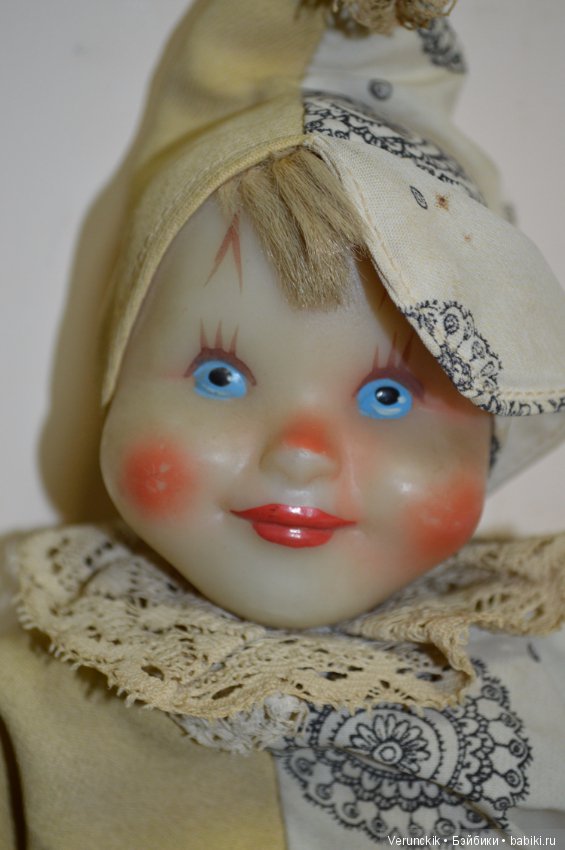 Кукла СССР "Клоун", Московский "Кругозор".Клеймо "cлоник".Замечательный и забавный (фото 4)