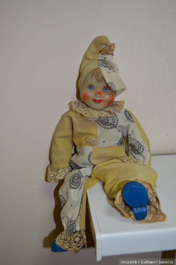 Кукла СССР "Клоун", Московский "Кругозор".Клеймо "cлоник".Замечательный и забавный (фото 3)