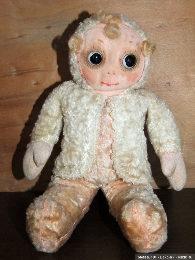 Googly. Старинная текстильная куколка Гуглик (фото 9)