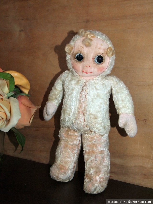 Googly. Старинная текстильная куколка Гуглик (фото 7)