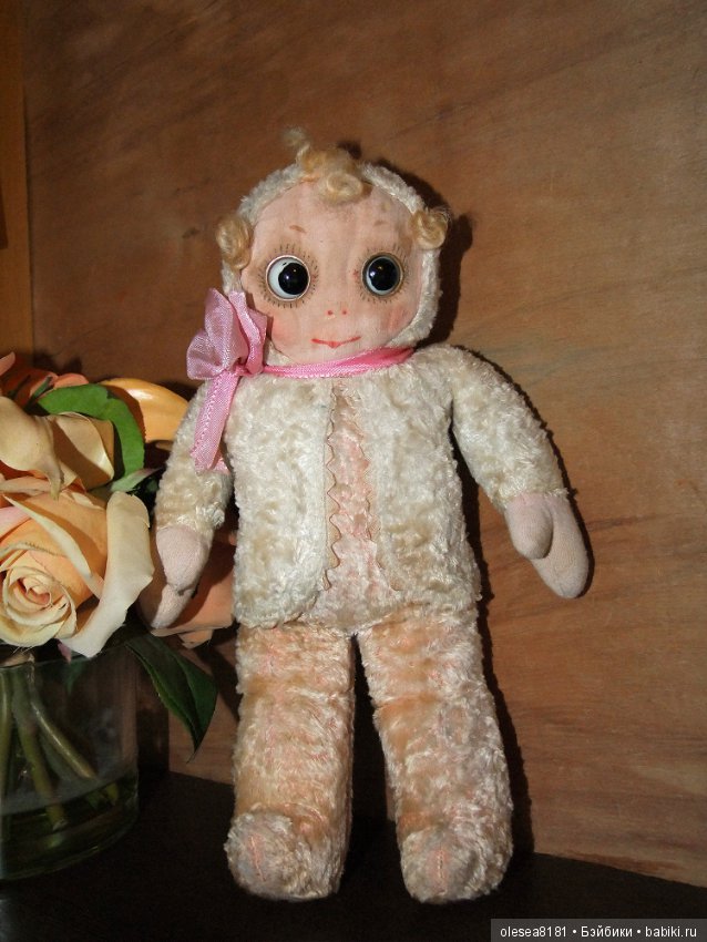 Googly. Старинная текстильная куколка Гуглик
