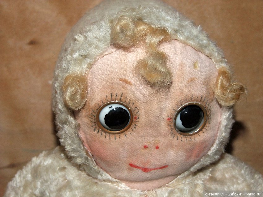 Googly. Старинная текстильная куколка Гуглик (фото 8)