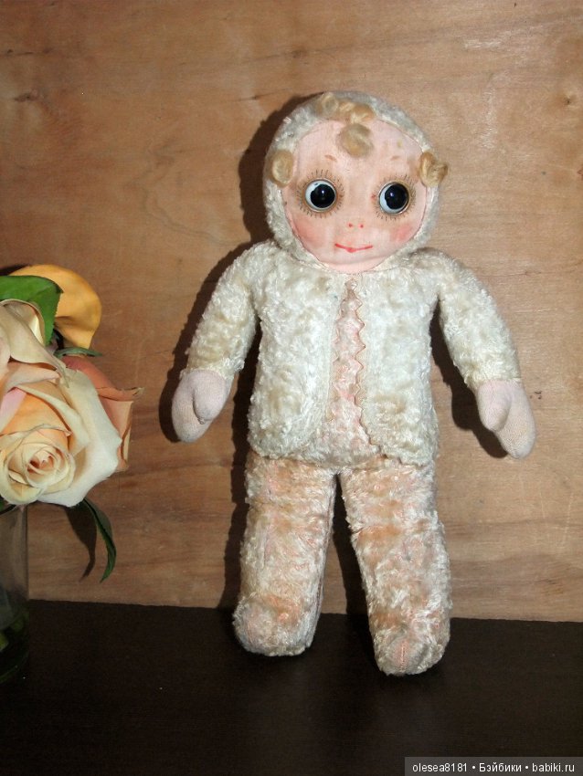 Googly. Старинная текстильная куколка Гуглик (фото 6)