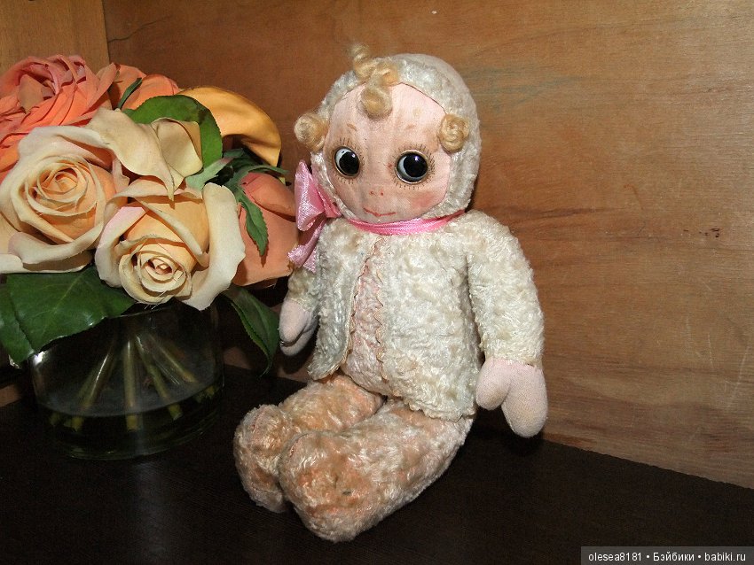 Googly. Старинная текстильная куколка Гуглик (фото 5)