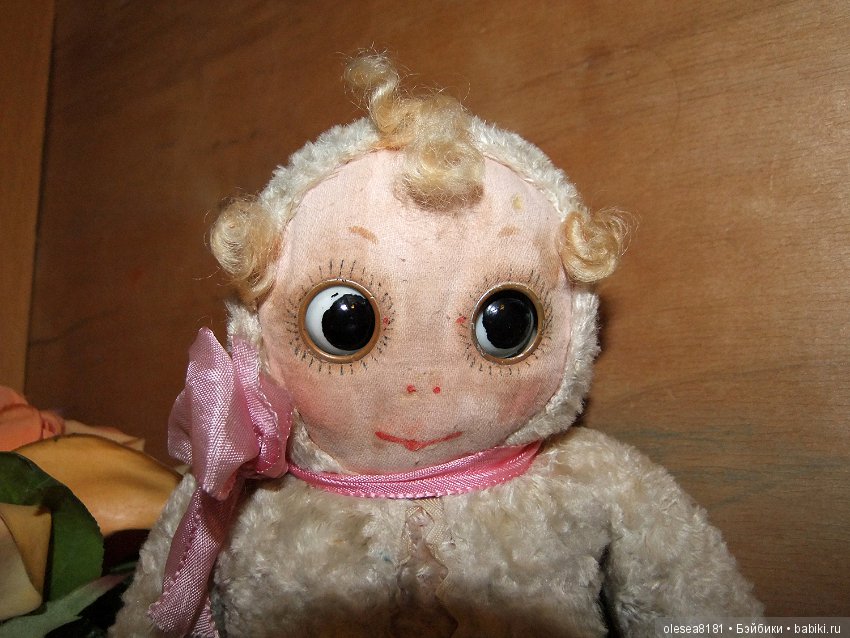 Googly. Старинная текстильная куколка Гуглик (фото 2)