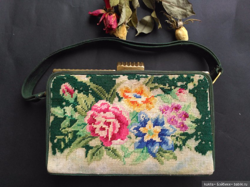 Чемоданчик сумочка винтажная для кукольного интерьера (фото 3)