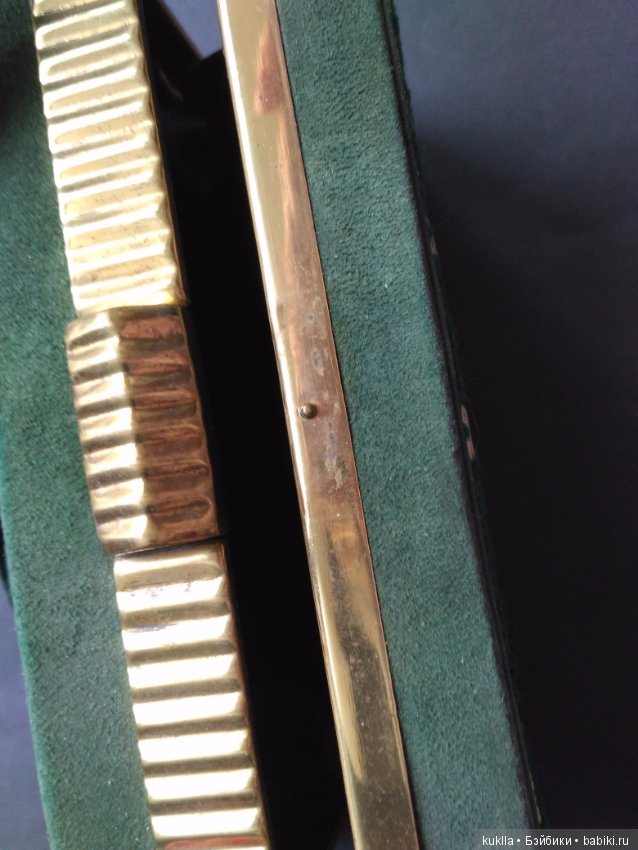 Чемоданчик сумочка винтажная для кукольного интерьера (фото 6)