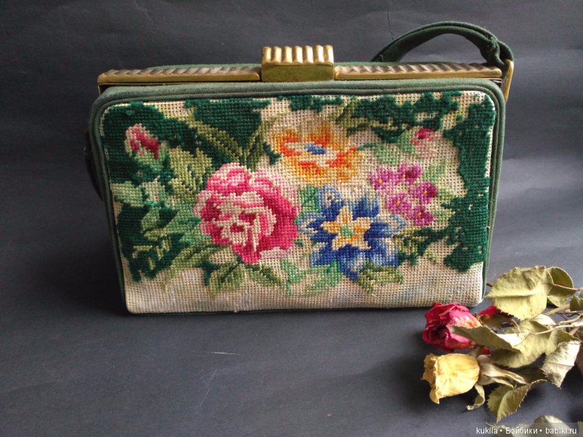 Чемоданчик сумочка винтажная для кукольного интерьера