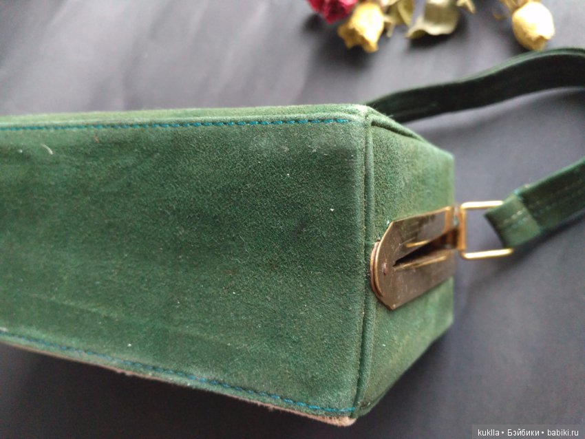 Чемоданчик сумочка винтажная для кукольного интерьера (фото 8)