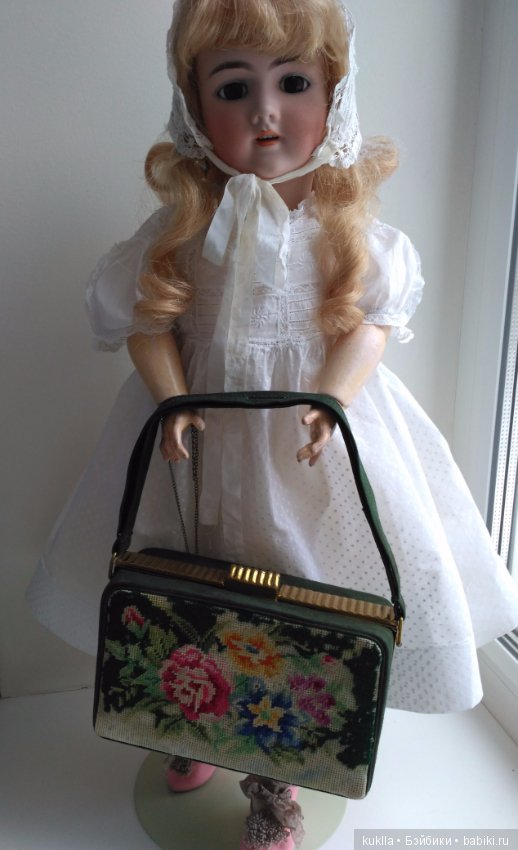 Чемоданчик сумочка винтажная для кукольного интерьера (фото 10)