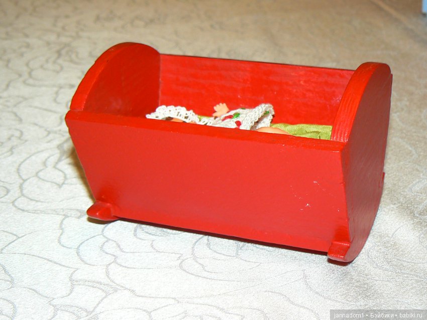 Деревянные кроватки-люльки, производство ГДР для пупсика 3-5 см (фото 5)