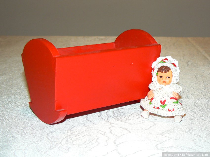 Деревянные кроватки-люльки, производство ГДР для пупсика 3-5 см (фото 9)