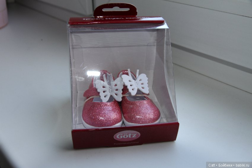 Блестящие розовые туфли для кукол Готц 42 - 50 см (фото 2)