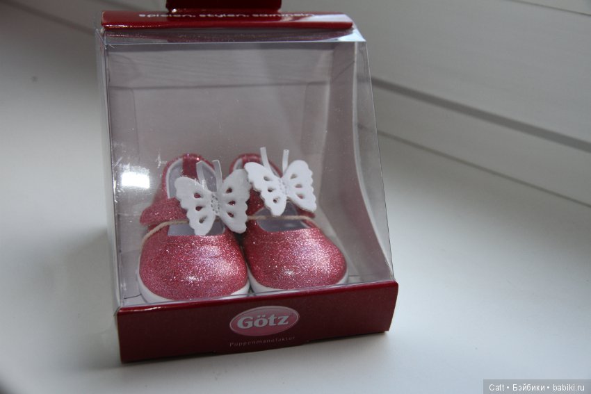 Блестящие розовые туфли для кукол Готц 42 - 50 см