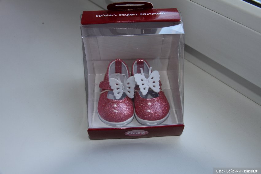 Блестящие розовые туфли для кукол Готц 42 - 50 см (фото 3)