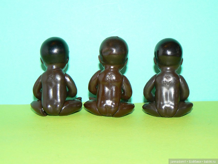 Целлулоидные пупсики-негрики Schildkrot, черепашка, высота 8 см (фото 4)