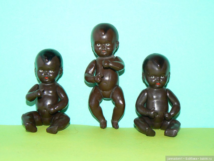 Целлулоидные пупсики-негрики Schildkrot, черепашка, высота 8 см (фото 5)
