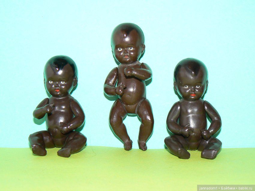 Целлулоидные пупсики-негрики Schildkrot, черепашка, высота 8 см (фото 6)