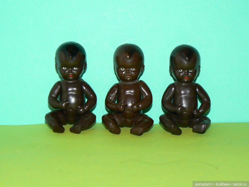 Целлулоидные пупсики-негрики Schildkrot, черепашка, высота 8 см (фото 2)