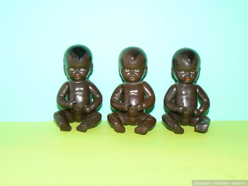 Целлулоидные пупсики-негрики Schildkrot, черепашка, высота 8 см