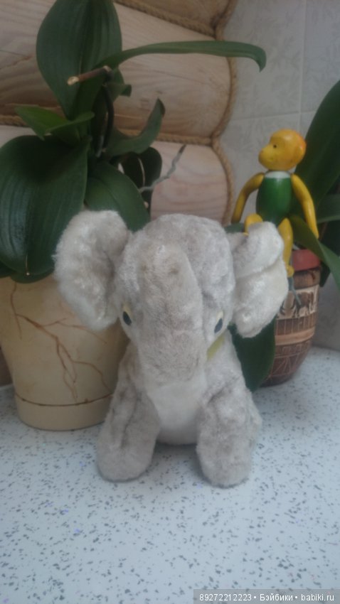 Плюшевый слоник СССР — Винтажные куклы и игрушки детства (фото 2)