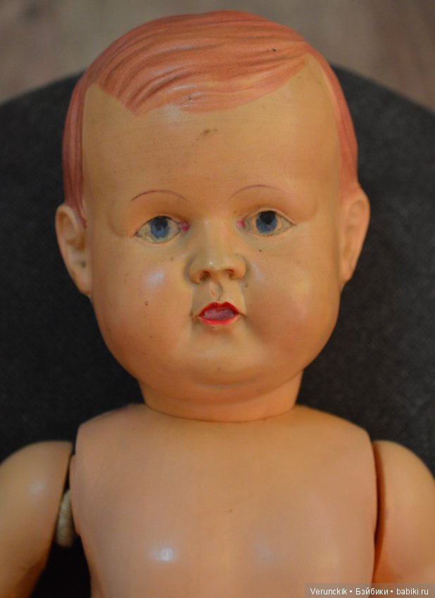 Кукла - малыш целлюлоидный . Довоенный ,ОХК .Ленинград .Клеймо .1930 - е годы .Редкая (фото 2)