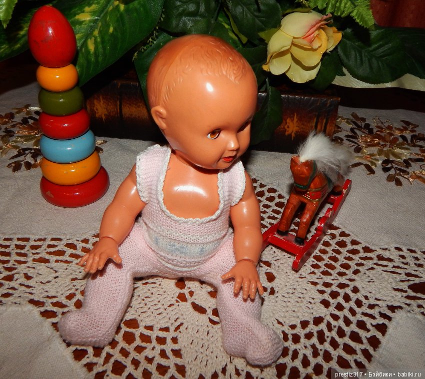 Редкий,старинный пупс с поворотными кистями и флиртующими глазами .50-е,60-е годы.Доставка (фото 5)