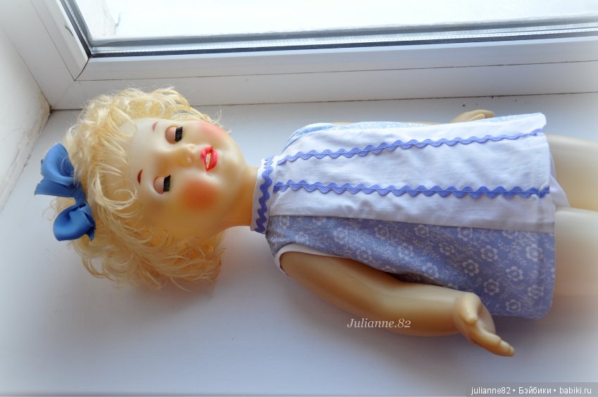 Редкая кукла СССР Людочка с зубками Саратовская ф-ка игрушек 70-е года ростик 63 см (фото 3)