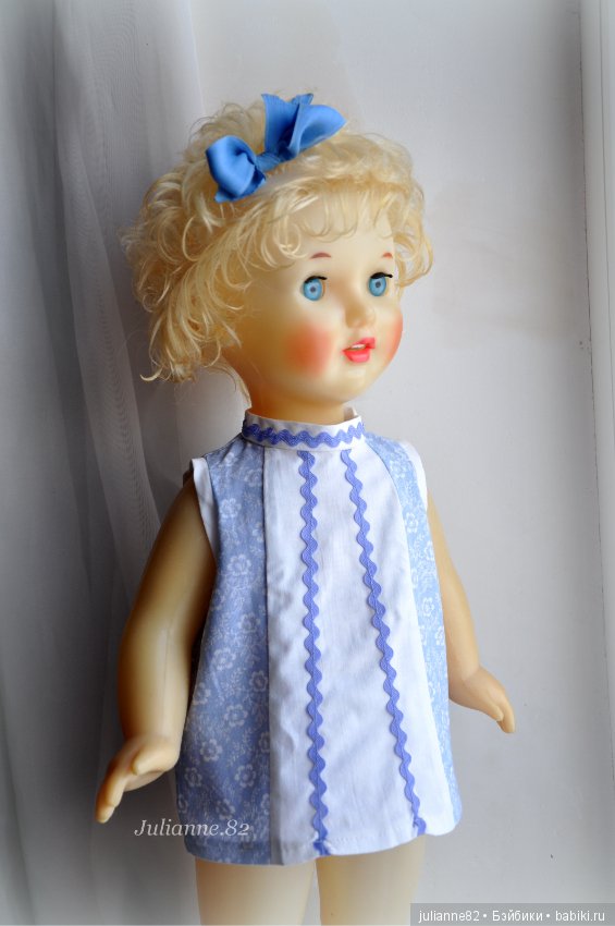 Редкая кукла СССР Людочка с зубками Саратовская ф-ка игрушек 70-е года ростик 63 см (фото 6)