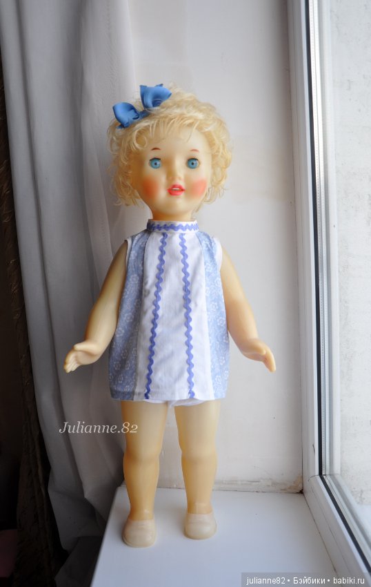 Редкая кукла СССР Людочка с зубками Саратовская ф-ка игрушек 70-е года ростик 63 см (фото 7)
