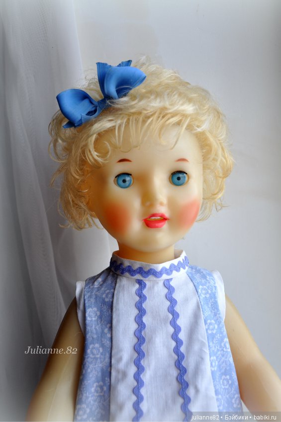 Редкая кукла СССР Людочка с зубками Саратовская ф-ка игрушек 70-е года ростик 63 см (фото 4)