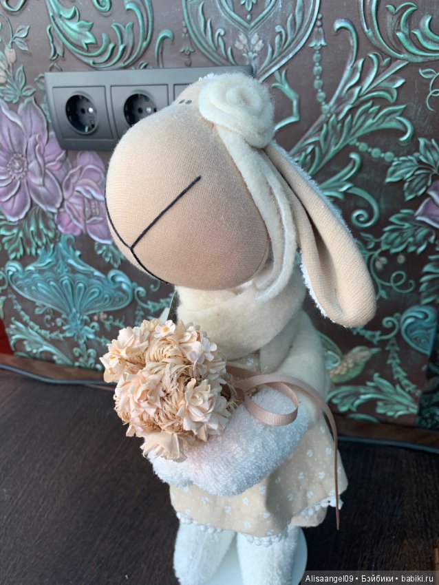 Авторская игрушка овечка,снижение цены,была 6000 (фото 7)