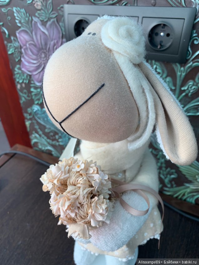 Авторская игрушка овечка,снижение цены,была 6000 (фото 6)