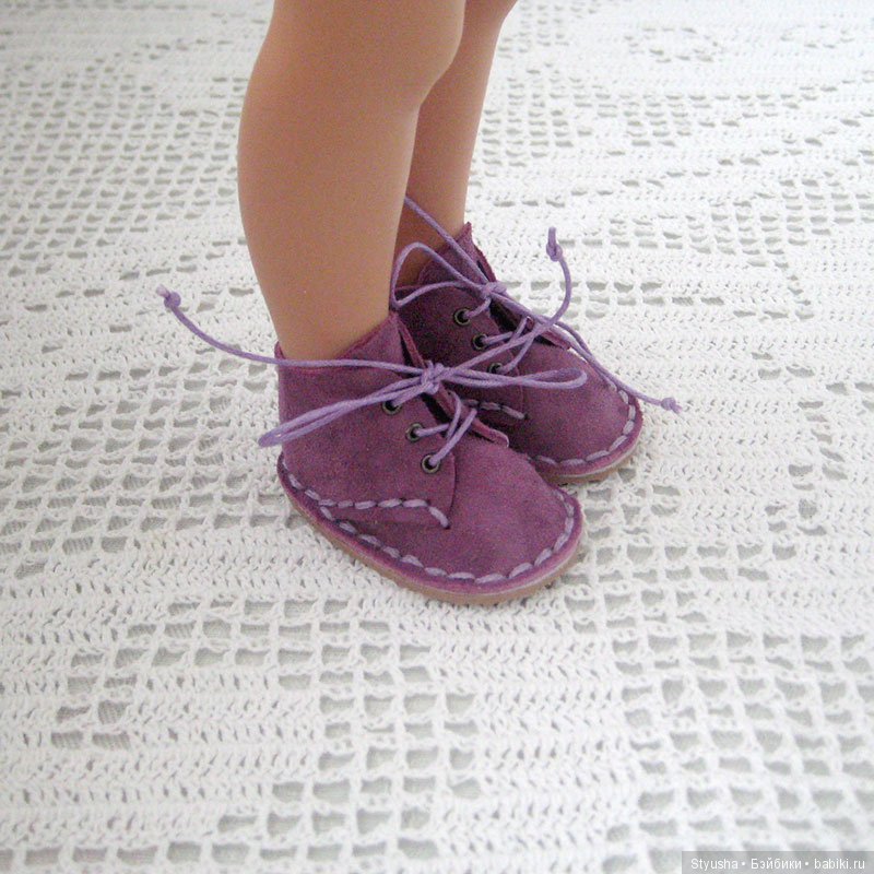 Обувь для куклы Paola Reina, ботинки замшевые сиреневые
