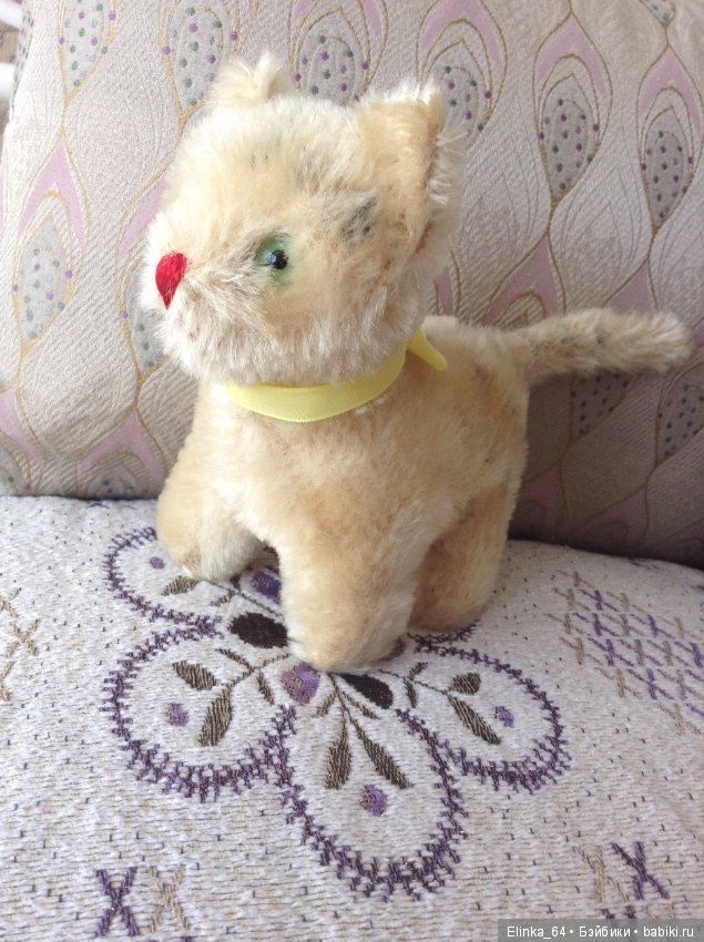 Старенький винтажный котенок для куклы (фото 2)