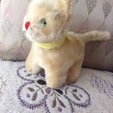 Старенький винтажный котенок для куклы