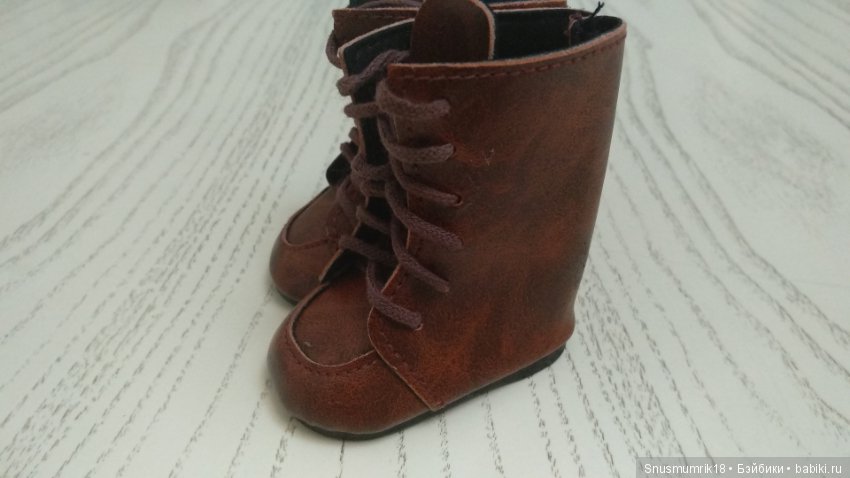 Коричневые сапожки для кукол Baby Born, Gotz, Готц, Baby Face и других куколок с ножкой 6-7 см (фото 2)