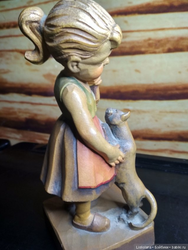 Пара деревянных статуэток Дети И Кошка. Toriart (фото 5)