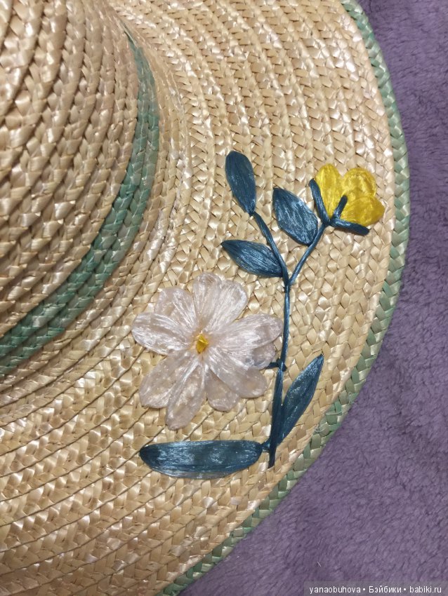 Старинная детская итальянская соломенная шляпка для вашей большой антикварной куклы (фото 4)