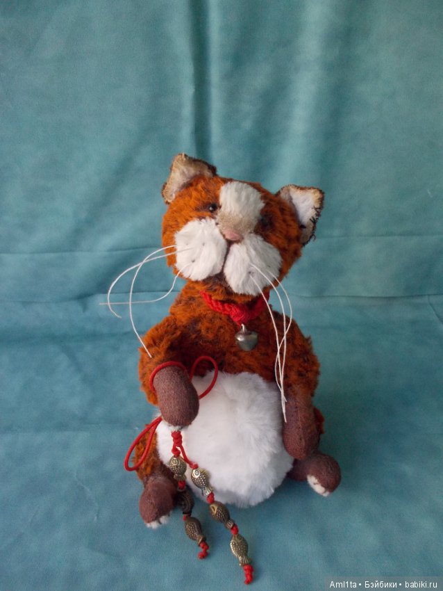 Авторский teddy, тедди-котик, приносящий удачу (фото 6)