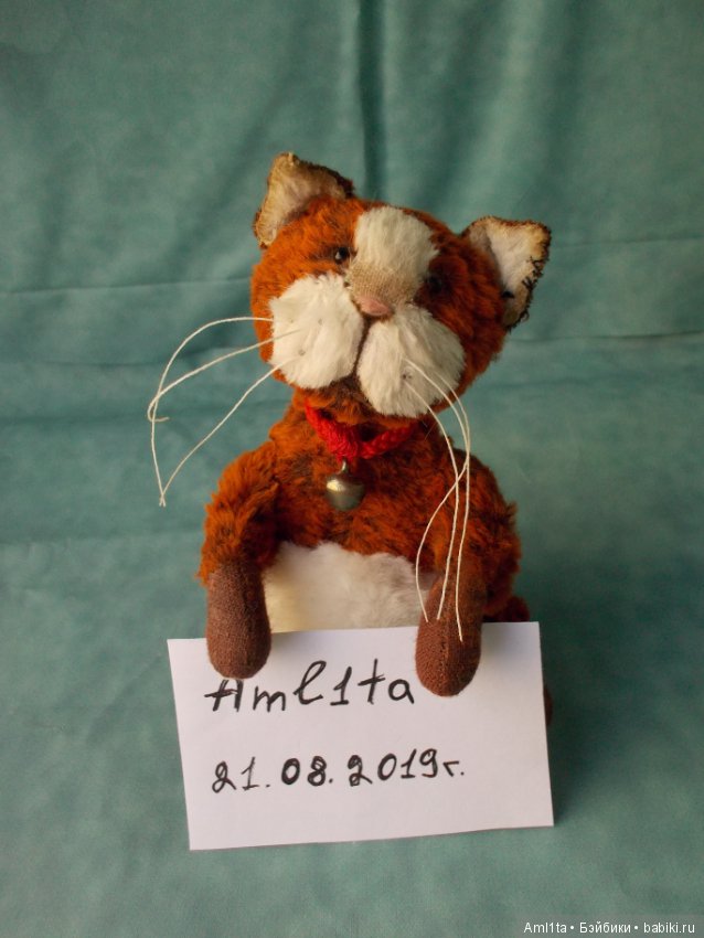 Авторский teddy, тедди-котик, приносящий удачу (фото 10)