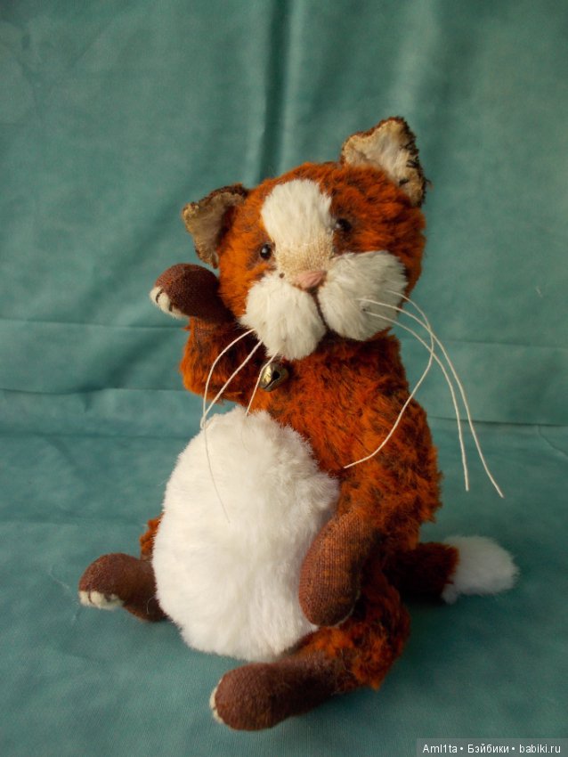 Авторский teddy, тедди-котик, приносящий удачу (фото 5)