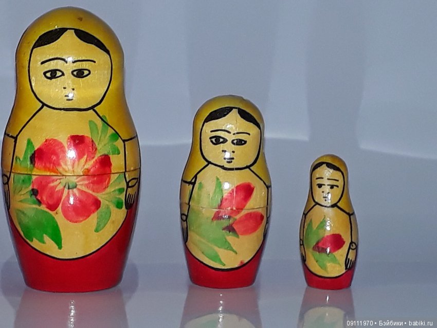 Советские матрёшки. Набор 6 штук. Горьковская фабрика ( этикетка). 1963 год (фото 3)