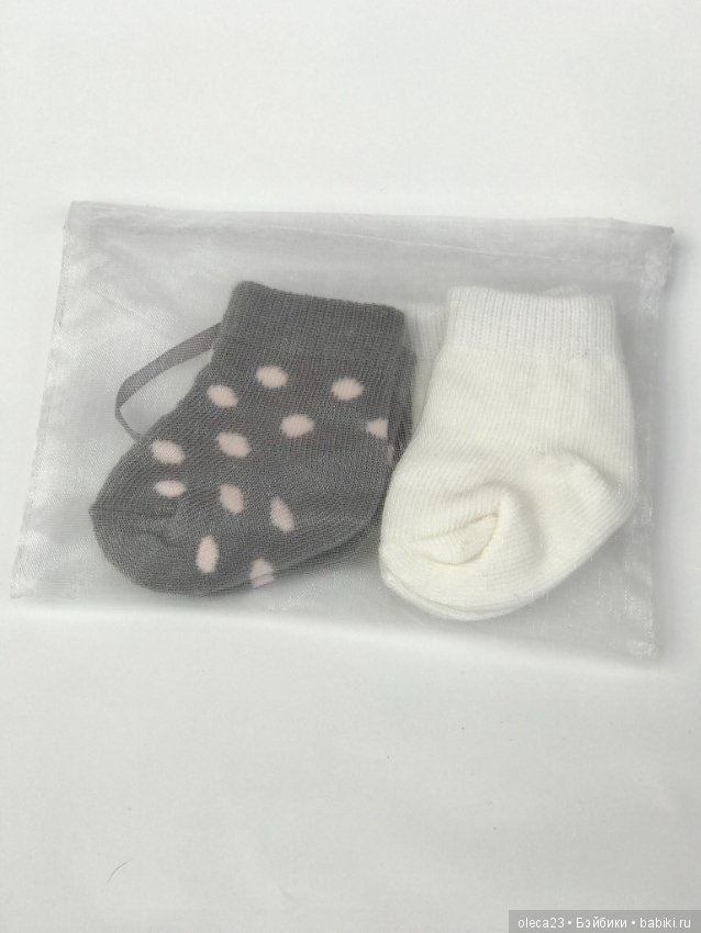 Носочки (2 пары) для кукол ростом 42-50 см (фото 6)