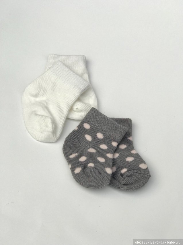 Носочки (2 пары) для кукол ростом 42-50 см (фото 2)