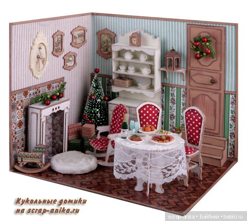 Набор-конструктор для румбокса "Новогодняя столовая" из серии "Кукольные домики" (фото 3)