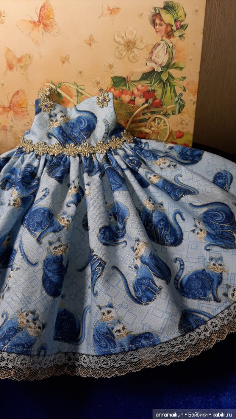 Платье для Диснеек.Нарядное и очень красивое ,ласковые,нежные,зимние котики (фото 2)