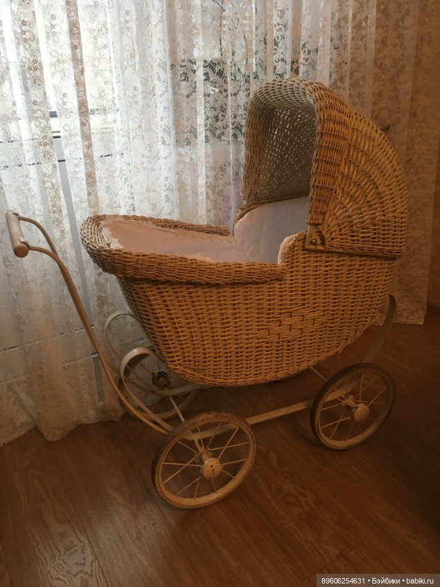 Большая плетённая коляска - реплика (фото 4)